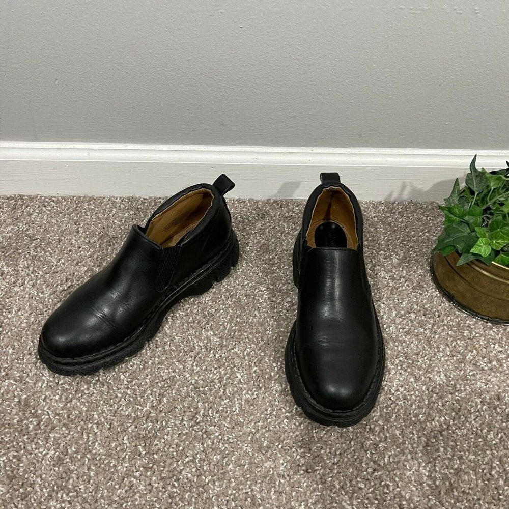 Born Womens Slip On Shoe Black Leather Comfort Loafer US 7